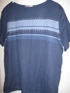 preowned Nice womens 2X Knit SHIRT TOP short sleeve ladies NORTON blue  - Picture 1 of 4