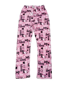 Pigiama donna rosa Love Hearts invernale caldo peluche pantalone taglia XS - Foto 1 di 4