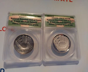 2014 United States Baseball Hall of Fame Half Dollar 50C ANACS PR70 DCAM + MS70 - Picture 1 of 11