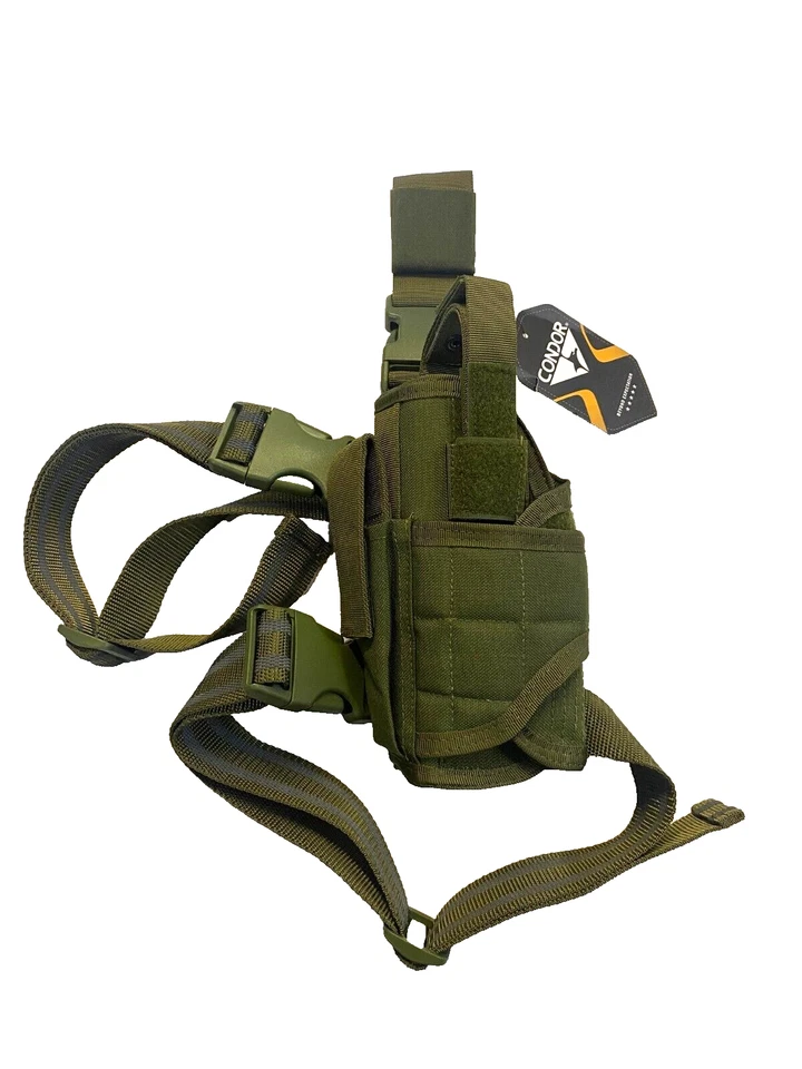 Condor Tornado Tactical Leg Holster Left Handed Duty Airsoft Military Combat Oli