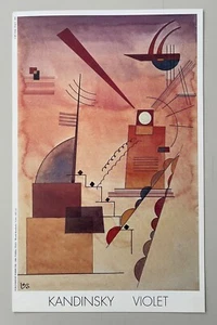 KANDINSKY, ‘VIOLET, 1925’ RARE AUTHENTIC 1989 SMALL ART PRINT - Picture 1 of 5