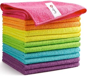 12 Microfiber Cleaning Cloths Soft Absorbent Towel Rags for Kitchen Home Car - Picture 1 of 7
