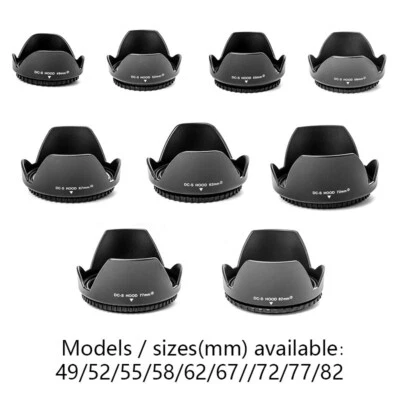 Reversable Tulip Flower Lens Hood 49/52/55/58/62/67/72/77/82mm - Image 1 of 2