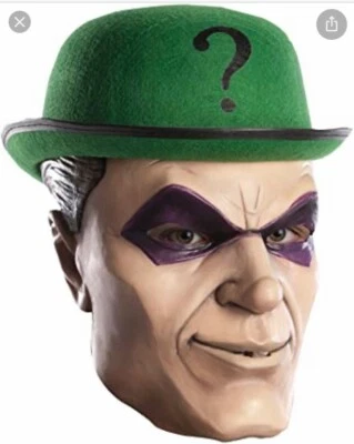 DC COMICS BATMAN VILLIANS THE RIDDLER DELUXE ADULT MASK, New with tags! - Image 1 of 4