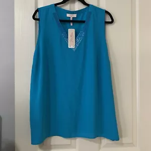 Millers Embossed Ombré Diamonte V Neck Teal /Blue Top Size 18 New - Picture 1 of 6