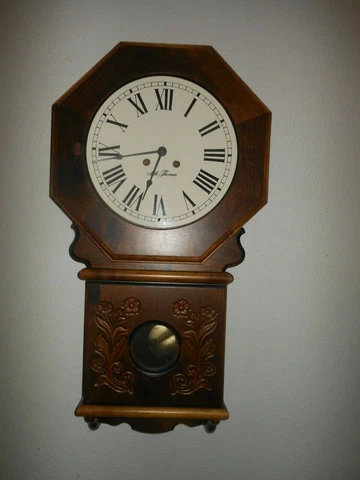 Seth Thomas Regulator Wall Clock A206-013 Brass German Key Wind Movement Chime Cover