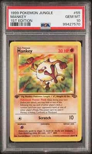 1999 Pokemon Card Jungle Set 1st Edition Mankey #55 PSA 10 MINT English 55/64 - Picture 1 of 2
