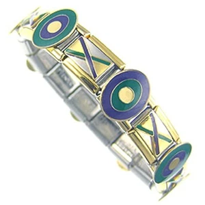 Italian Charms Bracelet Designer 18ct Gold and Enamel " The Entertainer " - Picture 1 of 1