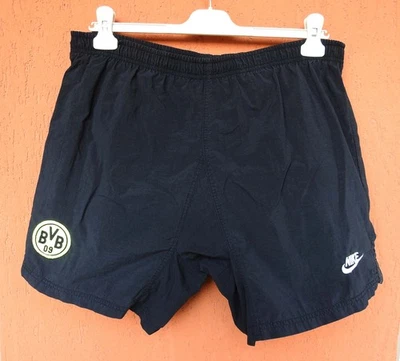 Pantalones Cortos De Colección Años 90 Nike BVB Borussia Dortmund Equipo de Fútbol Fútbol Grandes Negros Foto 1 de 4