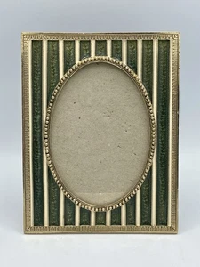 Vintage Terragrafics Bilderrahmen 6,375” H x 5” L goldfarben mit grünem Muster - Bild 1 von 9