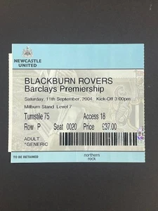 Boleto de la Premier League 2004/05 Newcastle United V Blackburn Rovers 11-09-2004 - Imagen 1 de 1