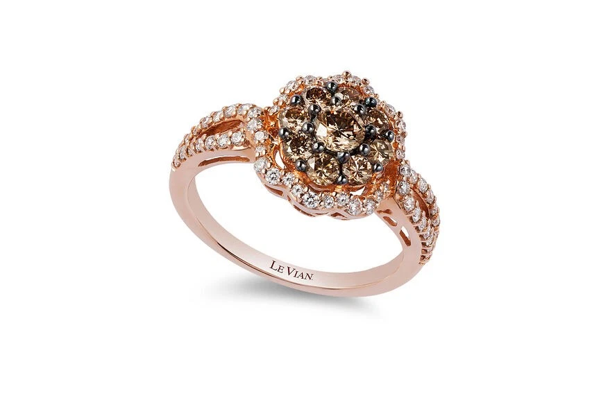 Anillo Le Vian Oro Rosa 14K G-H SI1 Chocolate Diamante 1.11 cts Talla 7 Foto 1 de 4