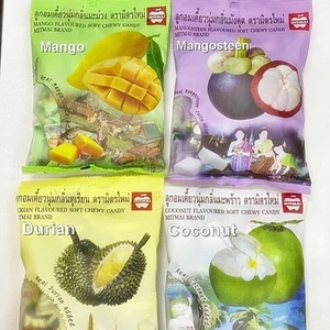 Coconut Durian Mango Mangosteen Soft Chewy Candy 110g Real Fruit Added Free Ship - Picture 1 of 64