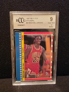 1987 fleer sticker 2 michael jordan Bccg 9 - Picture 1 of 4