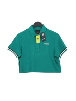 Guess Women's Polo XS Green Cotton with Elastane Short Sleeve Collared Basic - Image 1 of 4