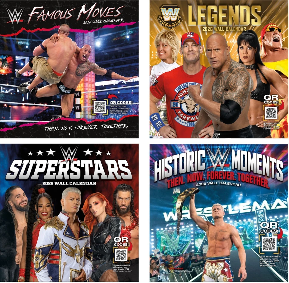 2026 WWE Wrestling Wandkalender 30x30cm - Bild 1 von 1