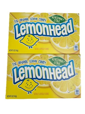 Lote de 2 cajas de teatro de dulces Lemonhead de 5 onzas oz nuevo limón envío gratuito Foto 1 de 4