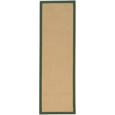 Riverbay Furniture 2'6" x 8' Transitional Wool Runner Rug in Sisal and Green - Image 1 of 4