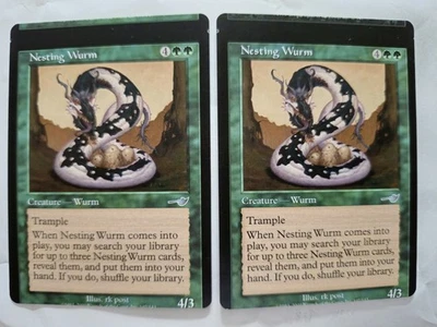 MTG Miss Print Miss Cut exceptionally rare Nemesis two Nesting Wurm Uncommon - Image 1 of 4