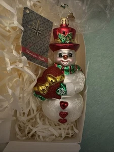 2010 Radko Herz für eine Heilung Schneemann mundgeblasen Glas Ornament mit Box - Bild 1 von 8