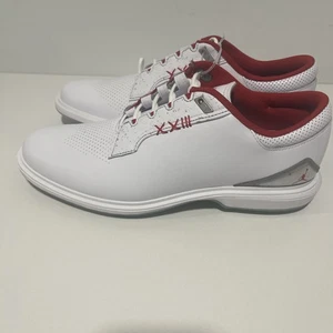Men Nike Air Jordan ADG 5 Spikeless Golf Shoes White Fire Red FQ6642-101 Sz 12 - Picture 1 of 11