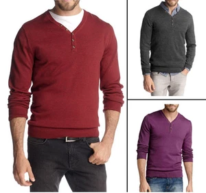 EDC ESPRIT Mens Jumper Slim Fit Sweatshirts Top V Neck Black Grey Red Lilac XL - Picture 1 of 7