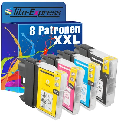 8x Patronen PlatinumSerie für Brother MFC-J265W MFC-J410 MFC-J415W DCP-J140W LC- - Bild 1 von 2