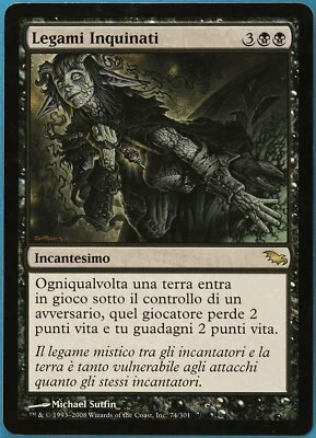 Polluted Bonds Shadowmoor (ITALIAN) NM Black Rare MTG CARD (ID# 180675) ABUGames - Image 1 of 2