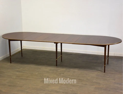 Paul McCobb Connoisseur Mahogany and Brass Dining Table Cover