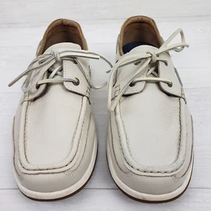 Tommy Bahama Cream Solid Boat Shoes Men's Size 9 D Ashore Thing - Picture 1 of 17