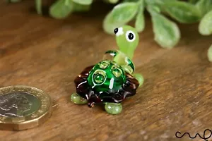 NEW Handmade Little Glass Turtle Tortoise Terrarium Decor Ornament Green Shell - Picture 1 of 6