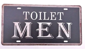 TOILETTE HERREN METALL BLECHSCHILDER Vintage Cafe Kneipe Bar Garage Deko Nachtclub - Bild 1 von 1