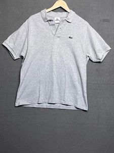Lacoste Mens Size 6 US Large L Regular Fit Polo Shirt Gray Short Sleeve Cotton - Picture 1 of 7
