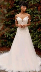 Wedding Dress ivory size 10 modify a-line by Phoenix Gowns - Picture 1 of 3