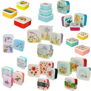 Set Of 3 Small Child Kids Boys Girl Adult Plastic Snack Lunch Sandwich Box  - Picture 1 of 74