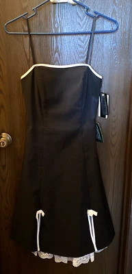 Byer Too!  VESTIDO Junior Sin Mangas Blanco y Negro Talla 7 Vacaciones Cóctel NUEVO Foto 1 de 4