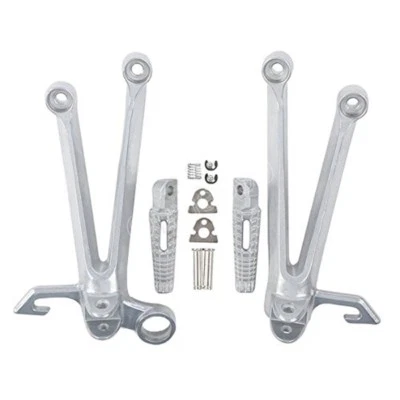 Juego de reposapiés trasero plateado para pasajero para Suzuki GSXR1000 2005-06 Foto 1 de 2