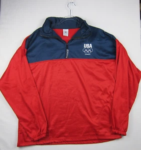 London Olympics 2012 Jacket XXL Red Blue 1/4 Zip Track Pullover Sweater Made USA - Picture 1 of 7