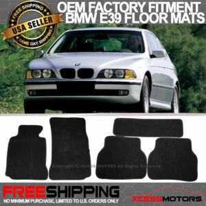 97-03 E39 5-Series Floor Mat Carpet Front Rear Row Nylon Black FOR: (BMW) - Picture 1 of 3