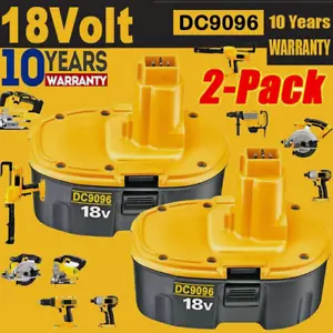 2Pack 18V Battery Replacement for Dewalt 18 Volt Battery DC9096-2 DC9098 DC9099 - Picture 1 of 15