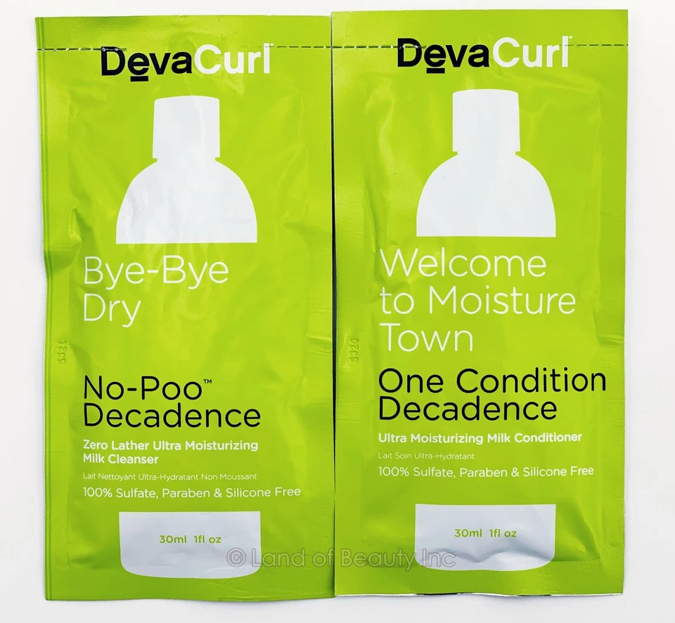 Deva Curl No-Poo Cleanser + One Condition Decadence 1oz Sample Kit (SEALED) - Image 1 of 1