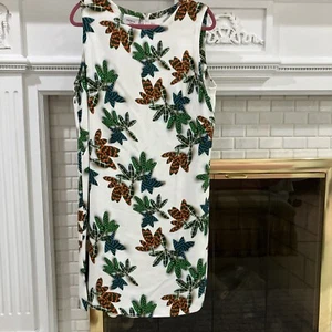 Akris Punto Kleid Größe 16 gebraucht, in einwandfreiem Zustand tropischer Look leichter Stoff Raffung hinten - Bild 1 von 14