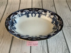 ROYAL STAFFORDSHIRE 10.5” Vegetable Serving Bowl IRIS FLOW BLUE BURSLEM - Picture 1 of 11