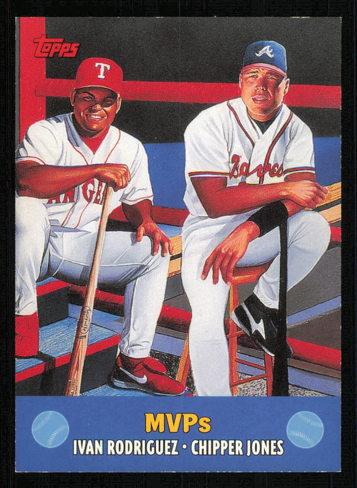 2000 Topps Combos #TC9 MVP's Chipper Jones Ivan Rodriguez - Image 1 of 2