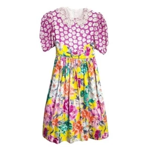 JOAN CALABRESE Girls Floral Lace Special Occasion Dress 8 - Picture 1 of 8