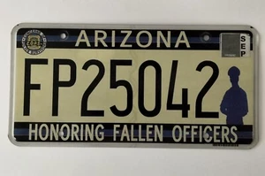 Arizona Vanity License Plate Tag FP25042 Honoring Fallen Officers Car Vehicle - Picture 1 of 3