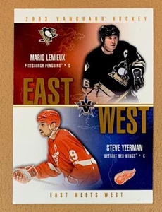 2002-03 PACIFIC VANGUARD EAST MEETS WEST #3 MARIO LEMIEUX / STEVE YZERMAN - Picture 1 of 2