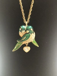 Anhänger und Kette Swarovski emailliert Turteltauben nicht mehr hergestellt - Bild 1 von 4