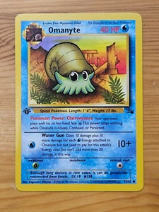 Pokemon TCG Omanyte 1st Edition Fossil Common: 52/62 LP WOTC. - Picture 1 of 2