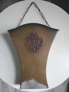 13" Tall Metal Hanging Wall Vase - Picture 1 of 11